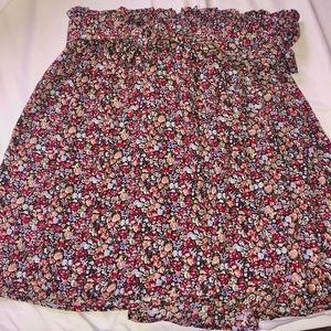 Floral skirt with tie belt